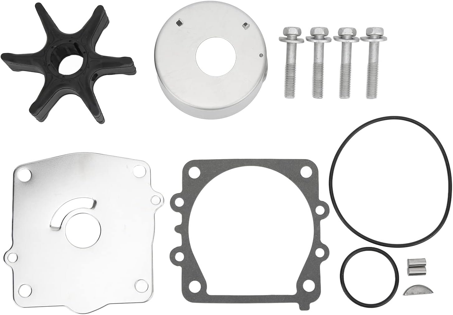 Water Pump Repair Kit – Rubber and Stainless Steel Impeller Repair Kit 6N6-W0078-02 for F115TLRY, F115TXRZ, 130TLRB – 115HP / 130HP Outboard Motor