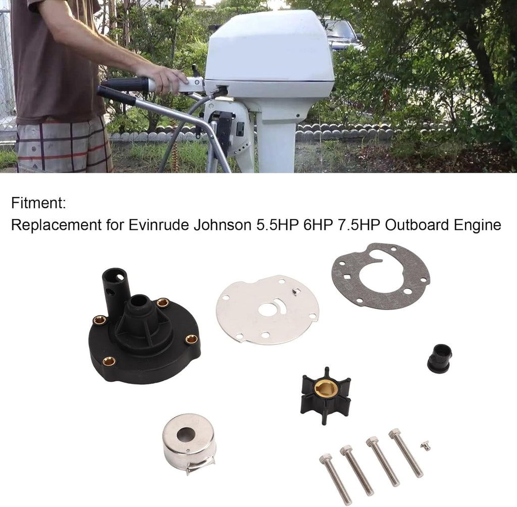 Water Pump – Replaces 763758, – Compatible with Johnson/Evinrude Outboard Motors 5.5HP, 6HP (1954–1979), 7.5HP (1954–1955), 8HP