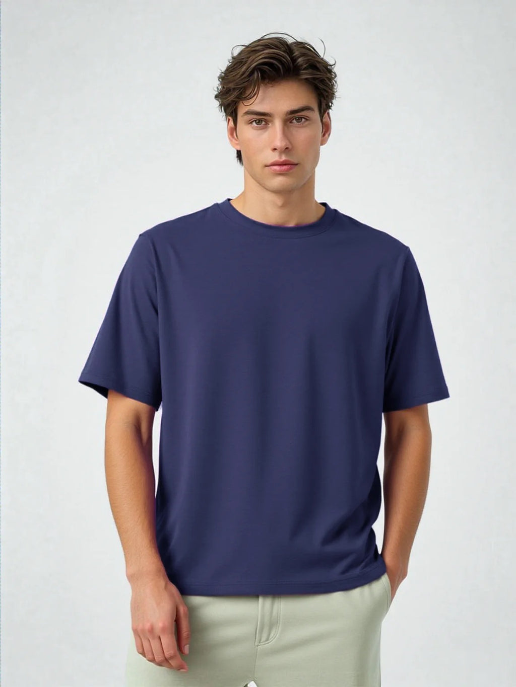 T-shirt-Marin Blauw