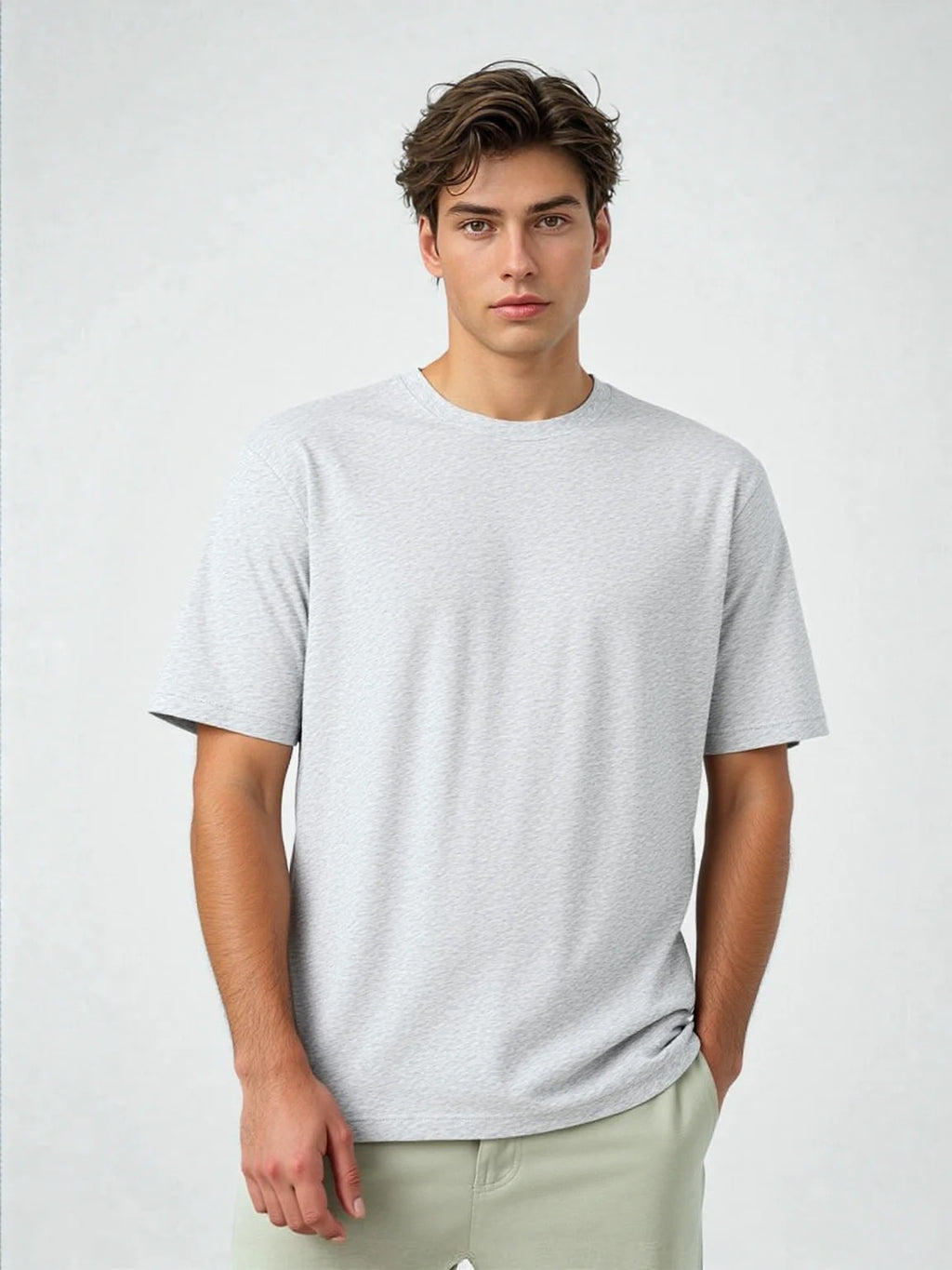 T-shirt-Heather grey