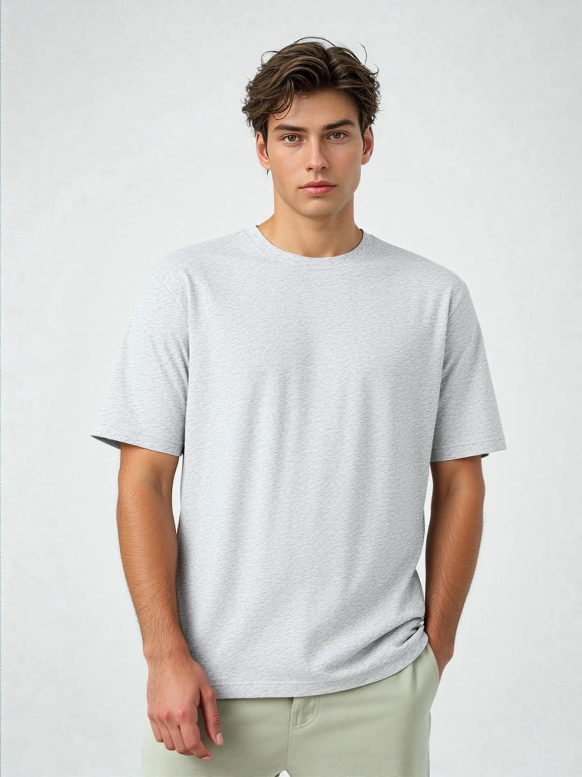 T-shirt-Heather grey