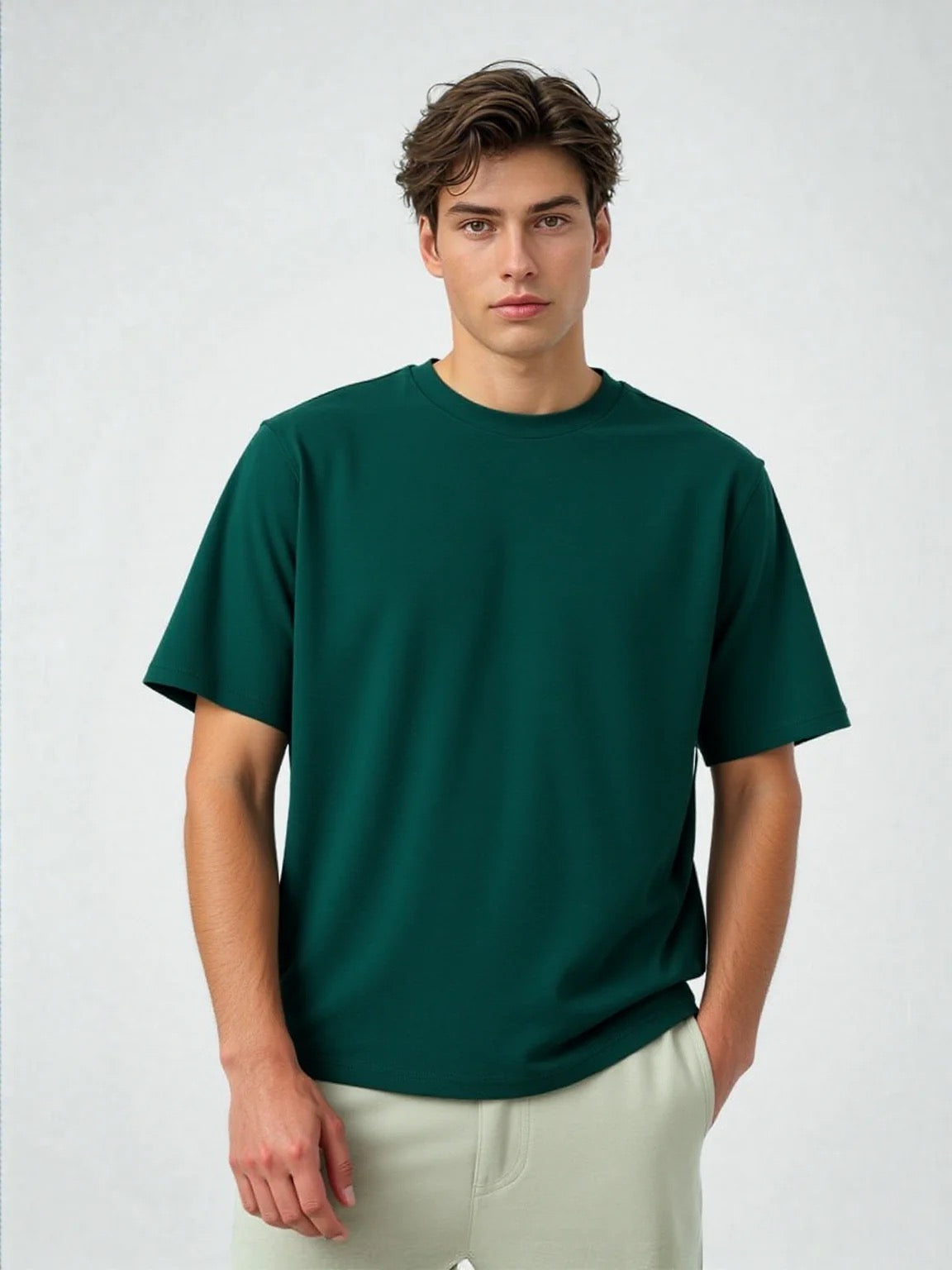 T-shirt-Blackish green